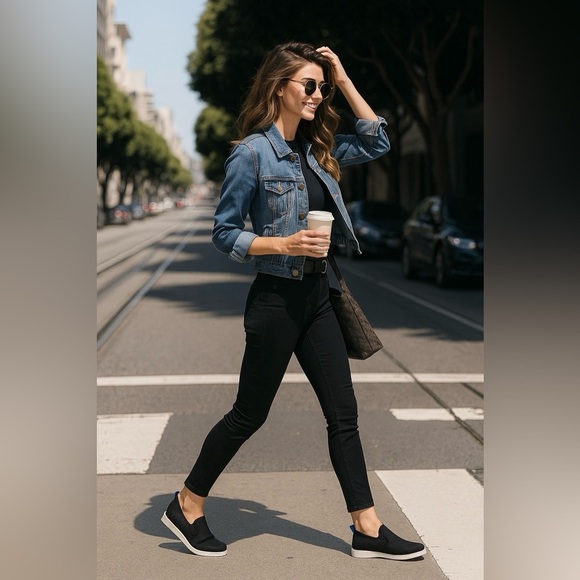 Franco Sarto Women’s Black Mesh Slip-On Sneakers Size 11M New With Box - Picture 2 of 12